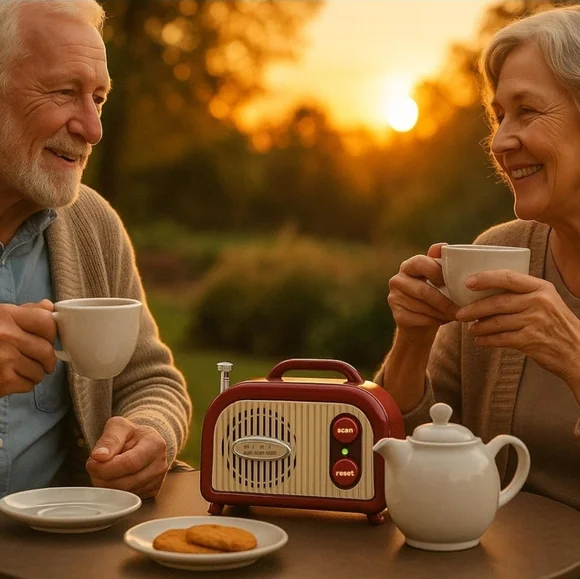 NWT Portable Mini Retro Radio - Picture 3 of 8